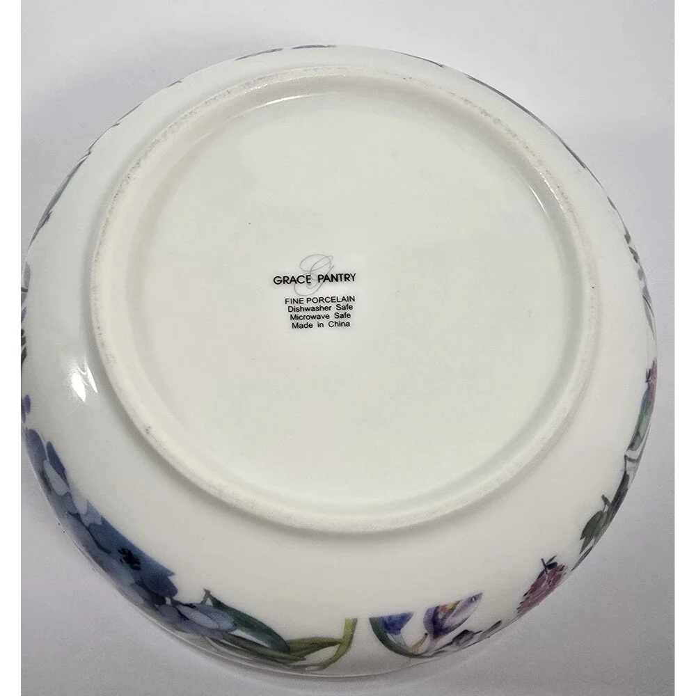 Grace Pantry Floral Porcelain Storage Cereal Soup Bowl Vented Lid
